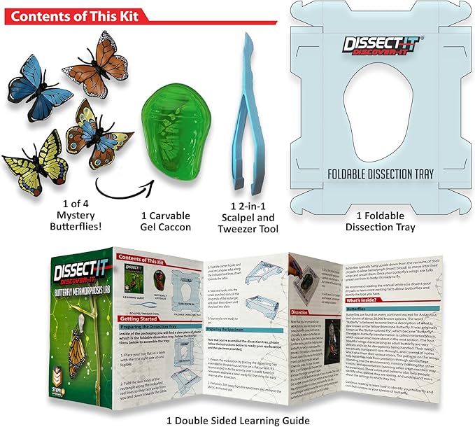 Dissect-It Discover-It Simulated Synthetic Lab Dissection STEM Toy, Complete Set of 4 Kits, Kids’ Home Learning Science Projects, Great for Young Scientists!