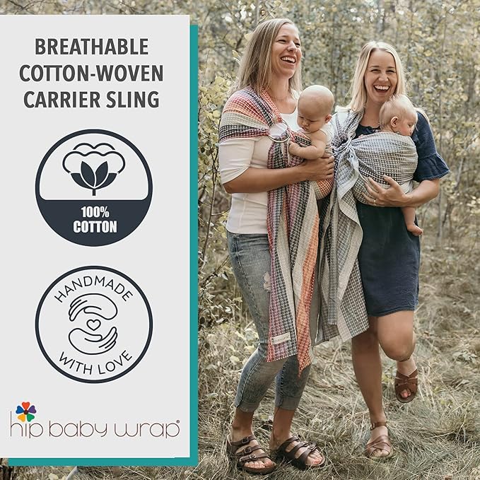 Hip Baby Wrap Ring Sling Baby Carrier for Infants and Toddlers - Beautiful, 100% Soft Cotton Baby Wraps Carrier for Babies 8-35 lbs - Perfect Baby Shower Gifts Moms and Dads - Nursing Cover (Spring)