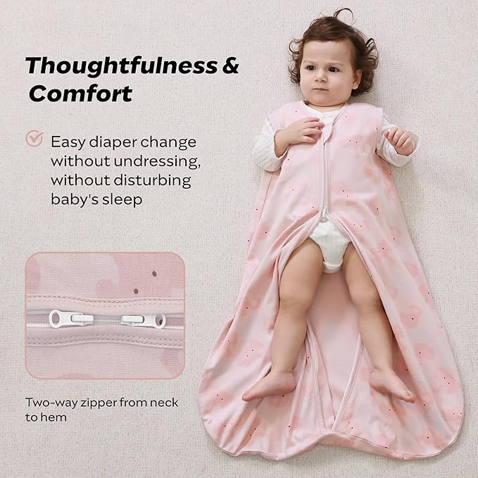 JELLYMONI Baby Sleep Sack 6-12 Months 0.5 Tog Wearable Blanket for Baby, 100% Cotton 3 Pack Infant Toddler Sleeping Sack Lightweight Soft 2-Way Zipper Sleepsack