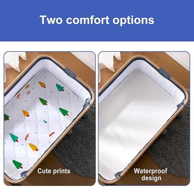 Baby Bassinet Mattress 30 x 15 inches- Firm Support and Comfort Premium Foam,Noiseless and Odorless,Hypoallergenic Small Crib Mattress, Fits Moses Basket, Dual Sided with Soft Breathable Fabric