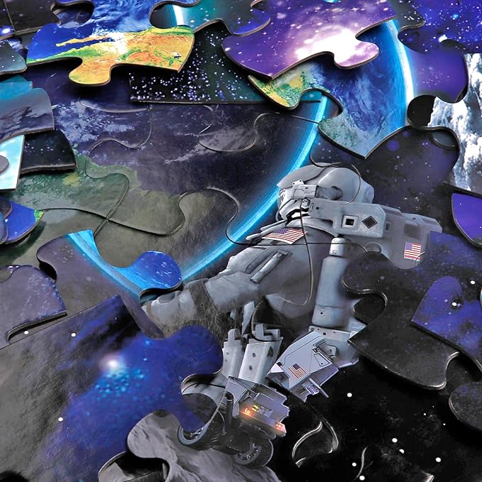 Jumbo Floor Puzzle for Kids Ages 4-8,Space Earth Jigsaw Puzzles,48 Piece Astronaut Large Puzzles for Toddler Ages 3-5,Preschool Learning Planets Earth Toys Christmas Birthday Gift for Boys Girls