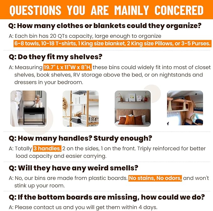 Extra Large Closet Organizers Bins 4 Pack - Blanket Basket for Organizing/Home Clothes Storage Bins for Jeans/Toy Organizers for Nursery/Wardrobe Shelf Closet Organization for Purse Hats Towel