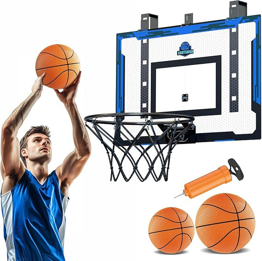 Kids Indoor Basketball Hoop with Scoreboard & Timer,Toddler Adjustable Height Basketball Goal Toy for Outdoor Backyard,Sports Game Play