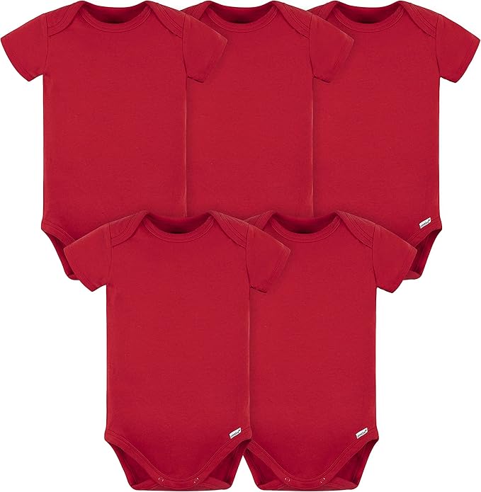 Gerber baby-boys 5 Pack Onesies Multi-packs Bundle Interlock 180 Gsm