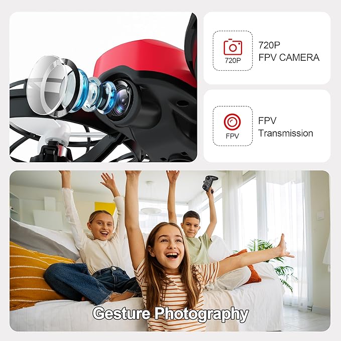 Drone with Camera for Kids and Beginner,Birthday Gift Toy for Boys and Girl,Indoor Quadcopter Plane for Boy,Small Helicopter with Auto Hovering, 3D Flips, Headless Mode,2 Batteries