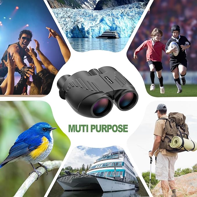 20x25 Compact Binoculars with Strap for Kids and Adults, Sharp Clear, Mini Low Weight Binoculars for Bird Watching,Hiking Outdoor, Cruise Ship,Concert