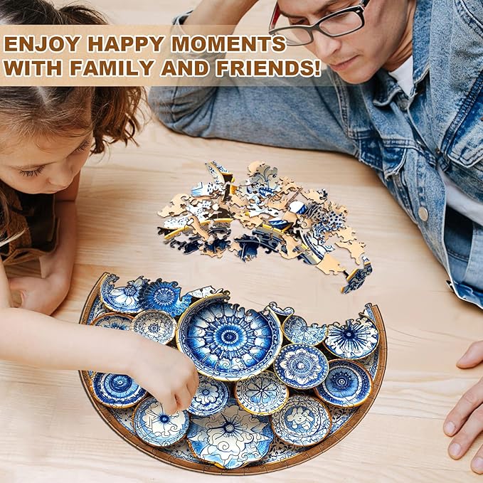 Jigfoxy Wooden Puzzles for Adults, Azulejo Dreams – Port Wood Puzzles Adult, Unique Animal Shape Wooden Jigsaw Puzzles for Adults, Birthday Gifts for Puzzle Lovers, Friend (S-8.5 * 8.4in-100pcs)