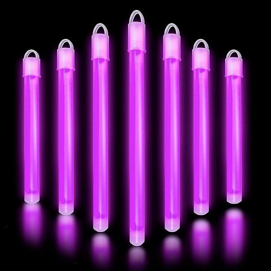 Glow Fever Glow in The Dark Sticks - 100 ct 6" Glow Sticks Bulk Party Pack with End Caps & Lanyards - Glow Party Favors for Concert, Festival, & Wedding Neon Light Sticks by Party Dragon, Purple