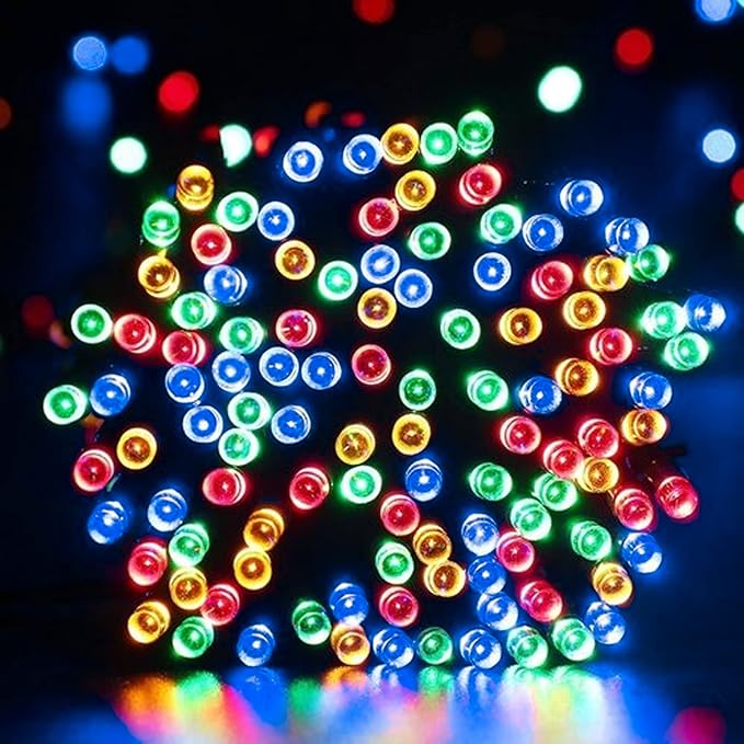Dazzle Bright Christmas String Lights, 100 LED 33 FT Connectable Fairy Lights with 8 Modes, Waterproof Christmas Decorations for Indoor Outdoor Holiday Party Home Tree Decor (Multi-Colored)