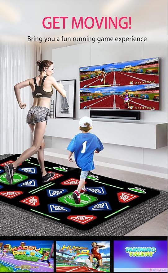 HDMI Dance Mat 64GB Storage, 1000 Games,885 Songs,81 MTV Videos.Dance pad Combines Dance, Yoga, Aerobics, Running, Sports, and Puzzle Games A Prestigious Gift for Boys & Girls. Flannel Material