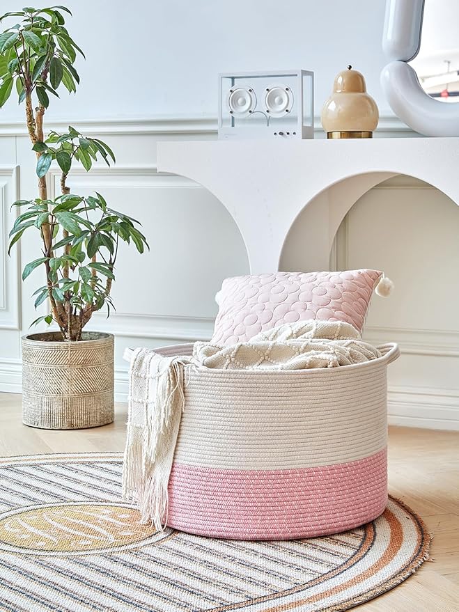 Extra Large Cotton Rope Basket 22" x 14"| Toy Basket
