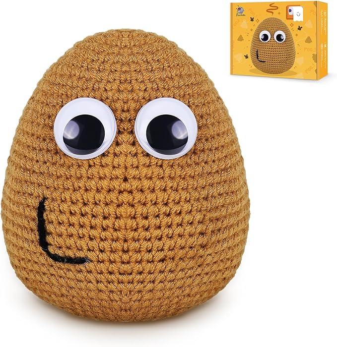 Crochetta Crochet Kit for Beginners, Crochet Kit w Step-by-Step Video Tutorials, Crochet Starter Kit Learn to Crochet Kits for Adults Kids Beginners, Crochet Poop (40%+ Yarn)