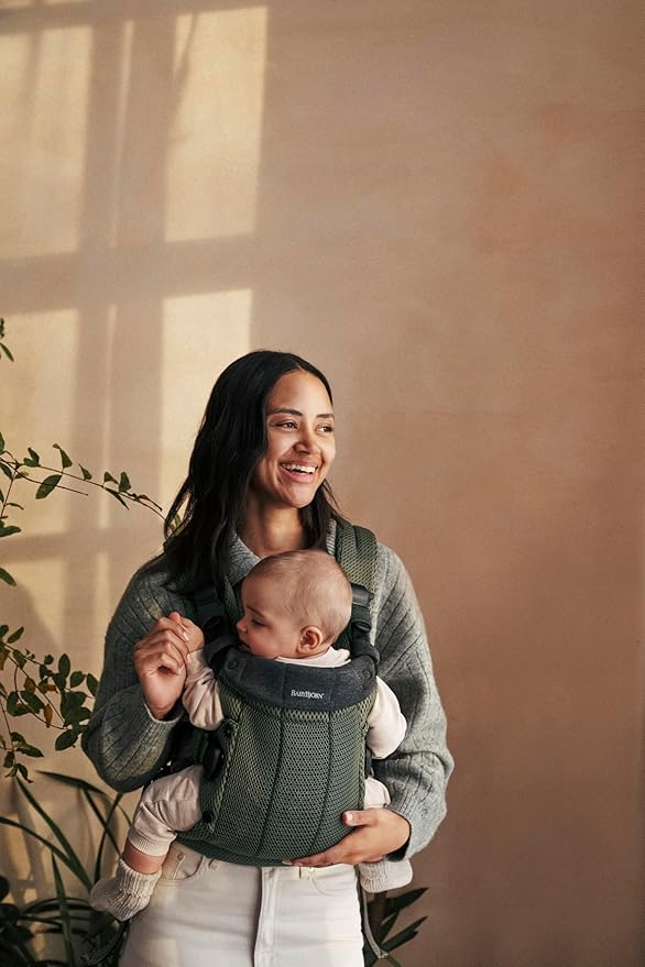 BabyBjörn Baby Carrier Harmony, Dark Green, 3D Mesh | 3-in-1 Ergonomic Baby Carrier; Newborn, Facing-in, Outward-Facing, and Back Carrying Positions Supported (7-40 lbs), Newborn to Toddler