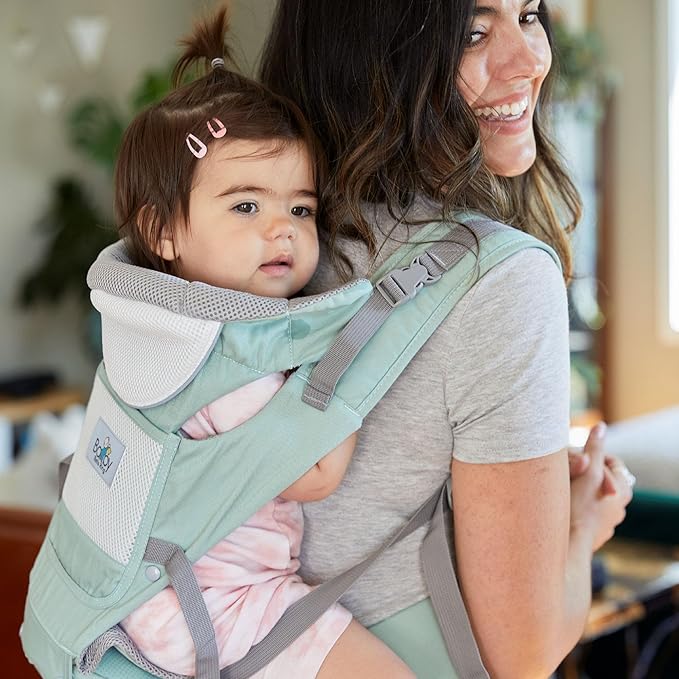 Baby Carrier - 6-in-1 Ergonomic Soft Carrier with Hip Seat and Large Storage, Front and Back Positions, Adjustable Waist Up to 43 Inches, for Infants Aged 2-36 Months, Weighing 6-45 lb