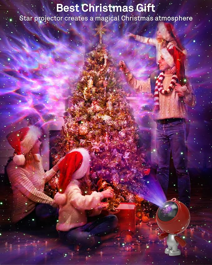 Astronaut Galaxy Projector, AIRIVO Star Projector for Bedroom, Robot Galaxy Projector Night Light for Kids, Bluetooth Speaker Ceiling Projector, Room Decor Gifts for Adults, Teens, Christmas