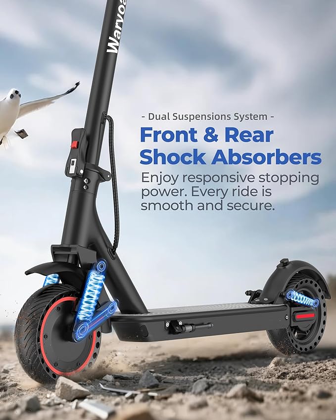 Electric Scooter, 500W Powerful Motor, 19-31 Miles Range, 10" Tires, 22Mph Max Speed, Commuting Electric Scooter with Cruise Control, Foldable E-Scooter with Dual Braking System for Adults and Teens