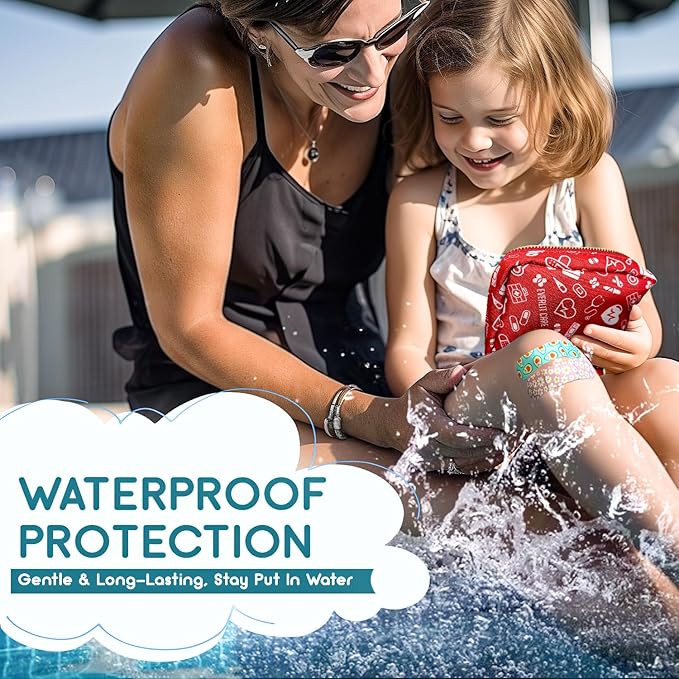 EVERLIT Mini Rescue Pack | 105 Medical Essentials Organized in Portable Storage Bag | Pocket Size Kids First Aid Kit with D Ring | Small Family-Friendly Travel Medical Kit (Christmas)