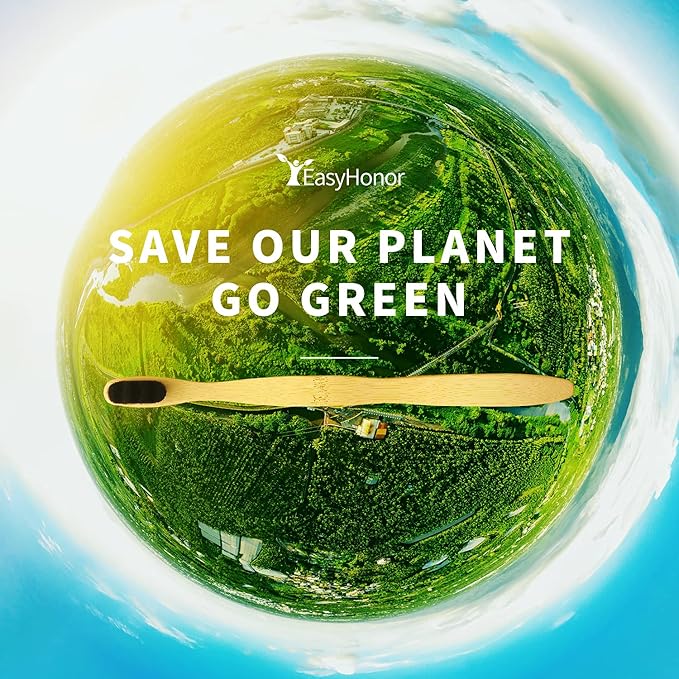 EasyHonor Extra Soft Toothbrush, Natural Bamboo Toothbrush with Micro Fur Ultra Soft 20,000 Bristles, 4-Pack for Adults