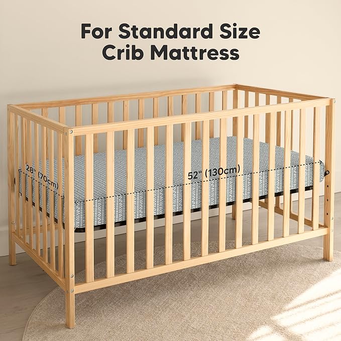 KeaBabies 2-Pack Muslin Crib Sheets for Boys, Girls - 100% Organic Cotton Fitted Baby Crib Mattress Sheet, Soft Breathable Standard Toddler Bed Cover Bedding Set, Neutral, Durable 52x28 (Nordic)