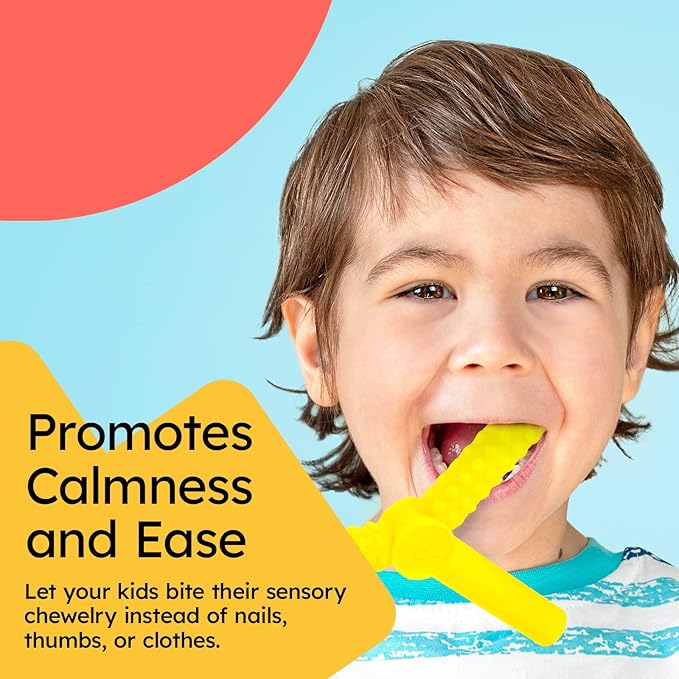 Gafly X’s and Y’s - 5 Pack Sensory Chew Toys for Autistic Children - Chewy Sticks for Sensory Kids - Autism Chew Toys for Toddlers & Kids - BPA-Free Silicone Chew Tubes for Sensory Needs