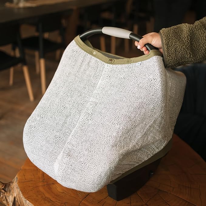 Little Unicorn Breathable Car Seat Canopy | Magnetic Closure Cover & Universal Fit | Protection & Privacy for Baby (Green Seed)