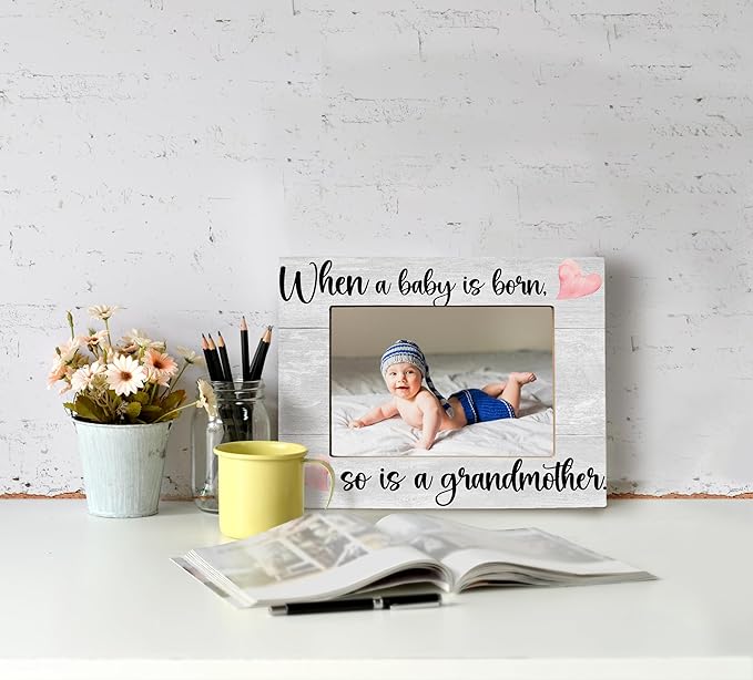 First Time Grandma Gifts, New Grandma Gifts First Time 2025, Grandma Frame, When a Baby is Born So is a Grandmother, Picture Frame, Photo Frame 8X10