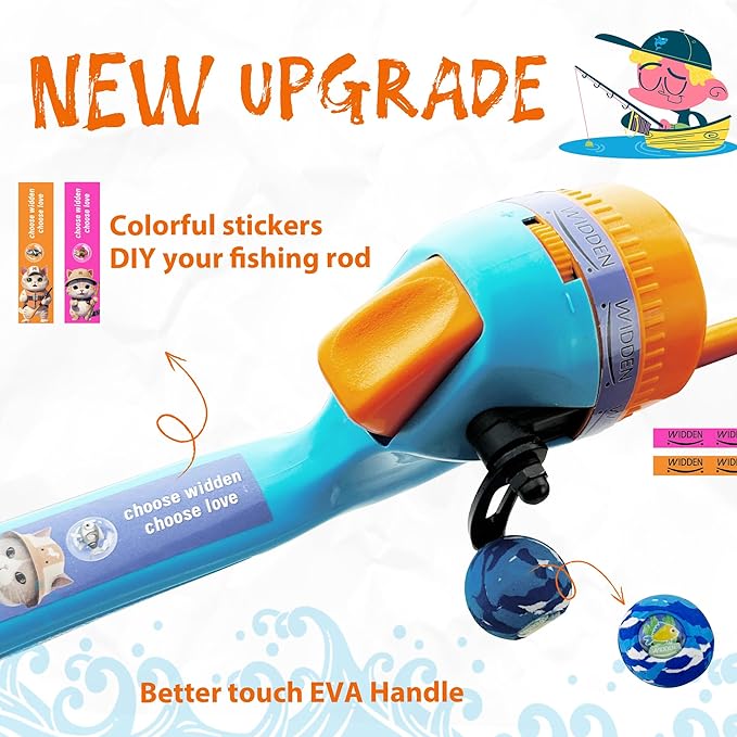 Kids Fishing Pole, Telescopic Fishing Rod, Toddler Collapsible Fishing Rod and Reel Combo with Tackle Box, Fishing Line, Bobber, and Soft Lures for Boy, Girl, Youth, Beginner, Over 4 Years Old