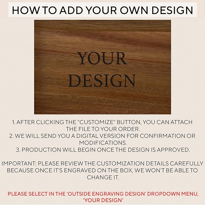 Baby Welcome Box - Personalized Gift for Baby Shower, Newborn Memory Box with Engraved Birth Statistics, Newborn Acacia Wood Large Chest, New Parents Gift Babies Keepsake, Boy & Girl, 11,5x8,5x5,5 in