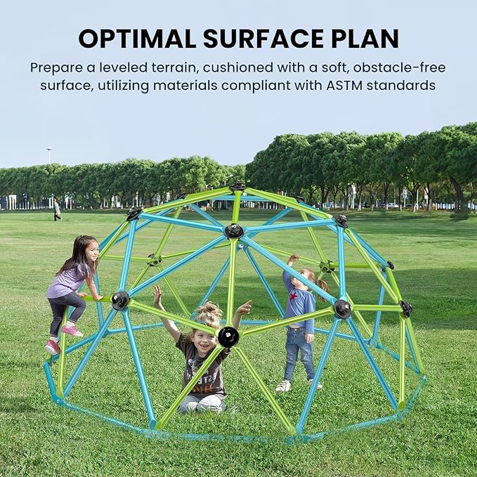 Easyego Climbing Dome, 10FT Jungle Gym with Swing for Kids 3 to 10 Outdoor Play Equipment, Supports 800lbs Toddler Play Set, Anti-Rust & Easy Assembly, Gift for Boys Girls