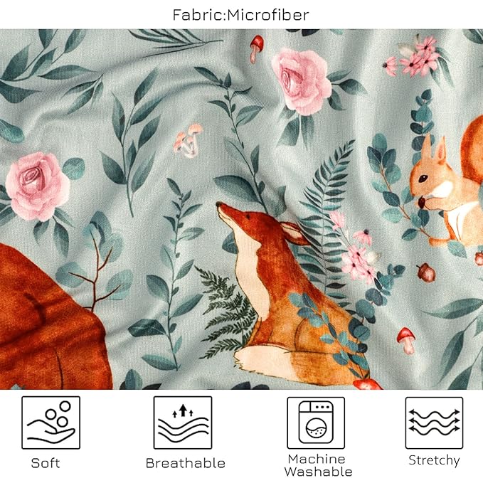 Baby Car Seat Cover, Multi-use Nursing Cover for Breastfeeding, Stretchy Stroller Cover Boys Girls, Stretchy Carseat Canopy, Soft Breathable, Woodland Animal Bear