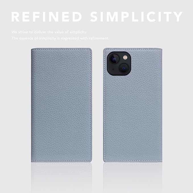 D8 Full Grain Leather Wallet Case for iPhone 15 Plus - [2-in-1] Handcrafted Detachable Diary Style with Magnetic MagSafe Back Cover, Gift Box Included (Powder Blue)