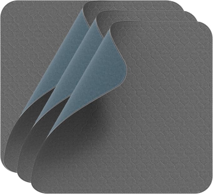 Inspire Underpads | Stain Hiding Gray Reusable Incontinence Bed Pads | Waterproof Mattress Pad | for Adults Babies and Dogs (34 X 36 - 4 Pack)