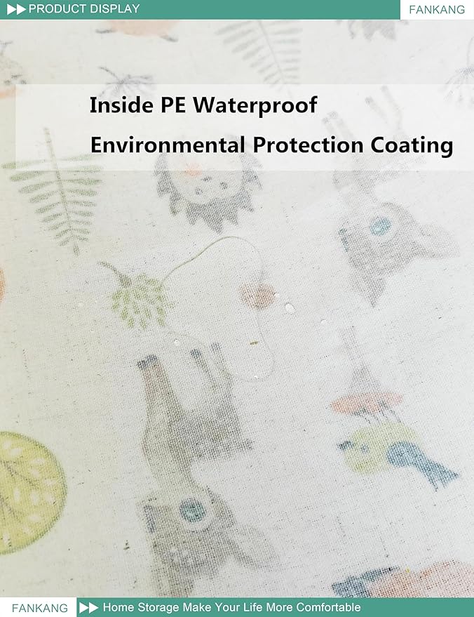 FANKANG Storage Bins, Nursery Hamper Canvas Laundry Basket Foldable with Waterproof PE Coating Large Storage Baskets for Kids Boys and Girls, Office, Bedroom, Clothes,Toys(Rec-deer）