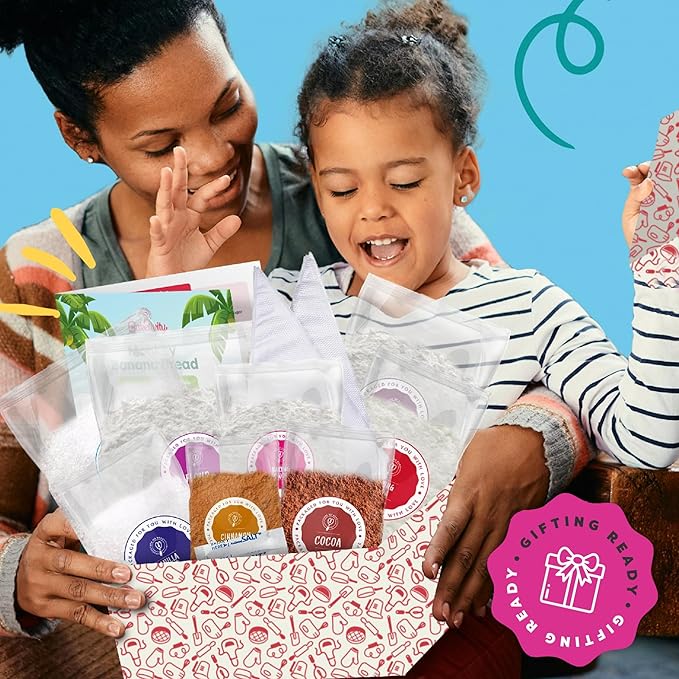 BAKETIVITY Monkey Banana Bread Kids Baking Kit | Banana Cake Kids Baking Set for Girls & Boys | Baking Set for Kids with Pre-Measured Ingredients | Perfect Family Gifts for Cooking Lovers Ages 6-12