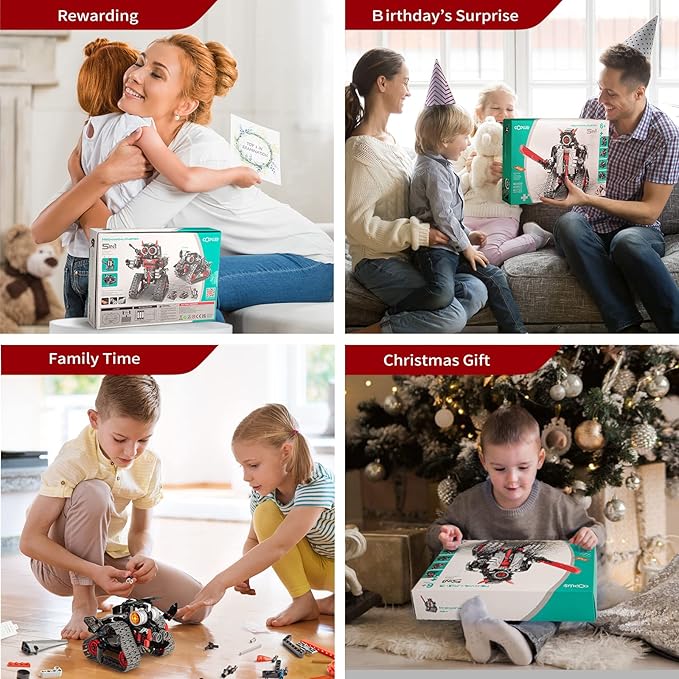 5 in 1 STEM RC Robot Building Kit, APP & Remote Control Samurai/Ninja Blocks 419 Pcs, Erector Set RC Toy for Kids, DIY Build Science Educational Gift for Age 6 7 8 9 10 11 12+ Boys & Girls