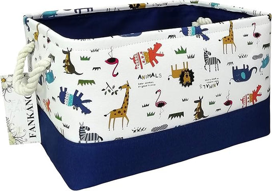 FANKANG Rectangular Laundry Basket Nursery Storage Fabric Storage Bin Storage Hamper,Gift Baskets (Animals)