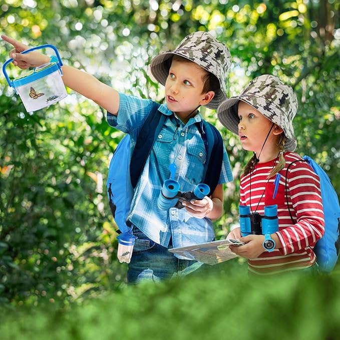 ESSENSON Bug Catcher and Kids Explorer Kit, Outdoor Bug Catching Explorer Adventure Kit with Binoculars, Summer Outdoor Toys for Kids Ages 4-8
