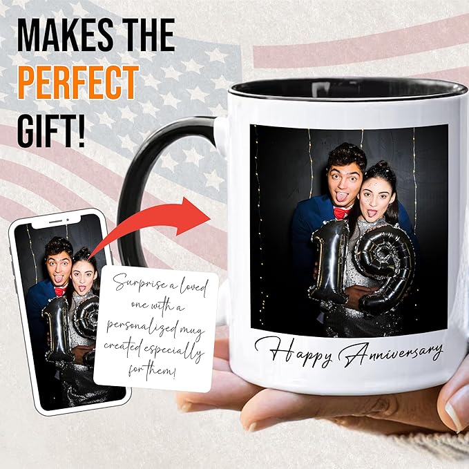 Custom Photo Mug Personalized Coffee Mugs with Photo Text Name Customized Cup Unique Gifts for Men Women Friend Family Wedding Christmas