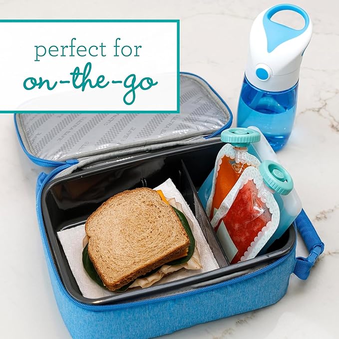 Infantino Squeeze Station, Baby Food Maker & Pouch Filler, Fill 3 Reusable Pouches at Once, Easy to Use, Dishwasher Safe, Homemade Baby Food Prep Essential, Teal