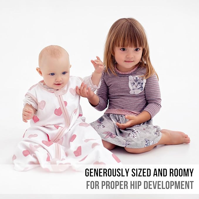 Baby Sleep Sack 1.0 TOG, Organic Cotton Baby Wearable Blanket with Two-Way Zipper, Swaddle Transition Baby Sleeping Bag, All-Season Sleep Sack for Newborn Infant Toddler Boy Girl, 0-6 Months, 1-Pack