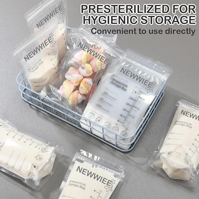 600 Count Breastmilk Storage Bags 7oz Breast Milk Bags for Breastfeeding Self Standing Breastmilk Storing No Leak Double Seal Freezer Storage for Refrigeration and Freezing(Gray)