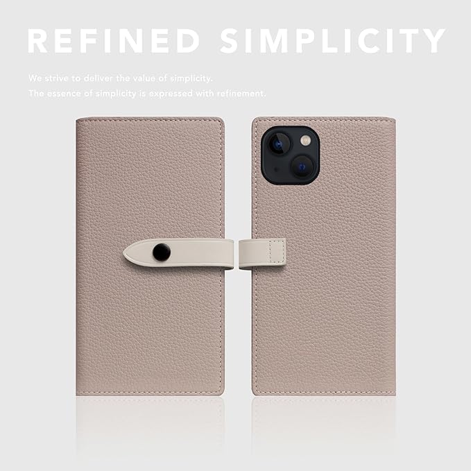 D8 Edition Full Grain Leather Wallet Case for iPhone 15 Plus - [2-in-1] Handcrafted Detachable Diary Style with Magnetic MagSafe Back Cover and Snap Closure, Gift Box Included (Light Cream)