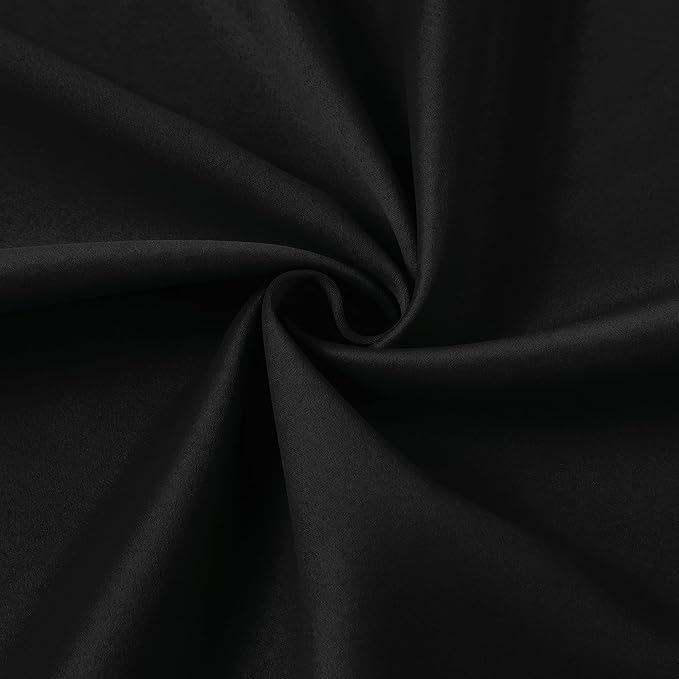 KEQIAOSUOCAI 80 Inch Wide Black Pinch Pleated Curtains 80 x 102, Thermal Insulated Noise Cancelling Living Room Office Drapes 102 Inches Long, Patio Sliding Glass Door Window Curtain 2 Panels