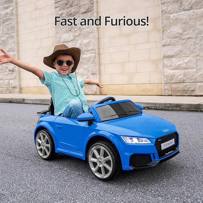 Electric Ride on Car for Kids, Licensed Audi 12V 7Ah Kids Ride-on Toy for Toddlers 3-5 Year Old with Remote, Bluetooth - Dark Blue