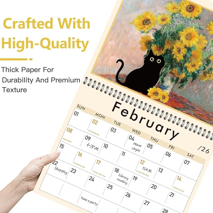 GuassLee Cat Wall Calendar 2025-2026, Vertical Wall Calendar 2025, 19-Months Hanging Art Calendar Jun. 2025 to Dec. 2026, 14" x 23" Monthly Planner Wall with Thick Paper for Office School Home Teacher