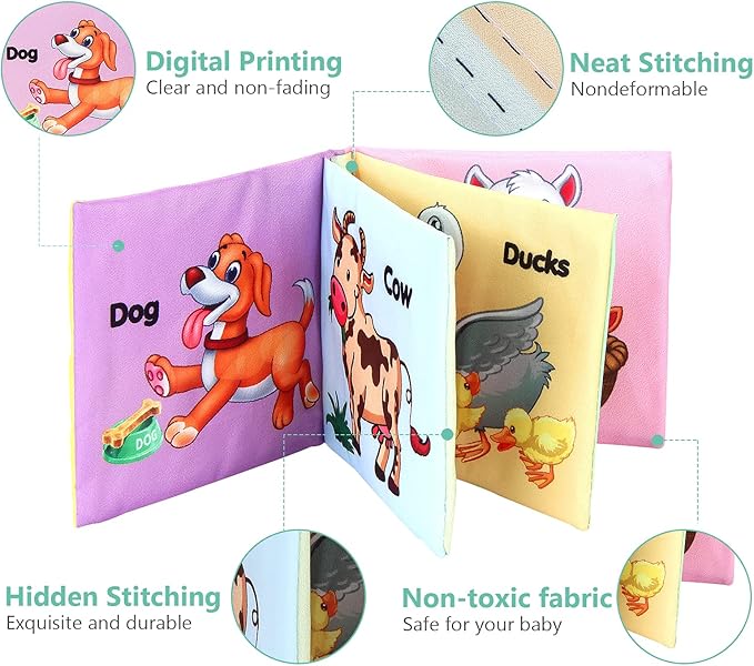 Baby Books, Soft Baby Book,Cloth Baby Books,Baby Books 0-6 Months, Cloth Baby Books,Infant Books,Soft Books for Babies,Best Baby Books, Pack of 6 Books for Baby,Size: 4x4 inch,Soft Baby Book