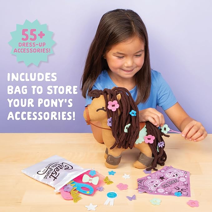 Craft-tastic - Make a Friend Pony - Mini Sewing Kit, Arts and Crafts, Kids Crafts, Art Supplies, Craft Kit Makes 1 Easy-to-Sew Stuffie with Clothes & Accessories, Bonus Travel Tote Included Ages 5+