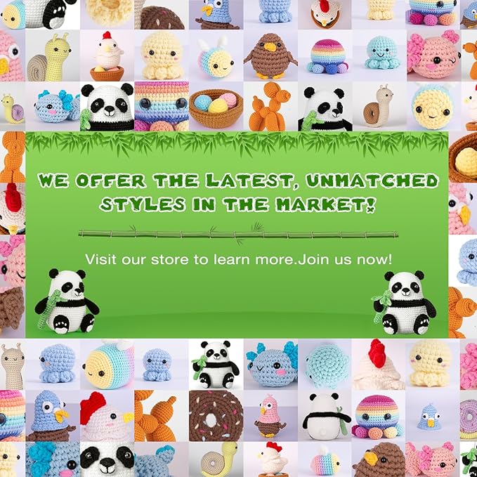 Crochetta Crochet Kit for Beginners, Crochet Kit w Step-by-Step Video Tutorials, Crochet Starter Kit Learn to Crochet Kits for Adults Kids Beginners, Crochet Kit Panda (40%+ Yarn Content)