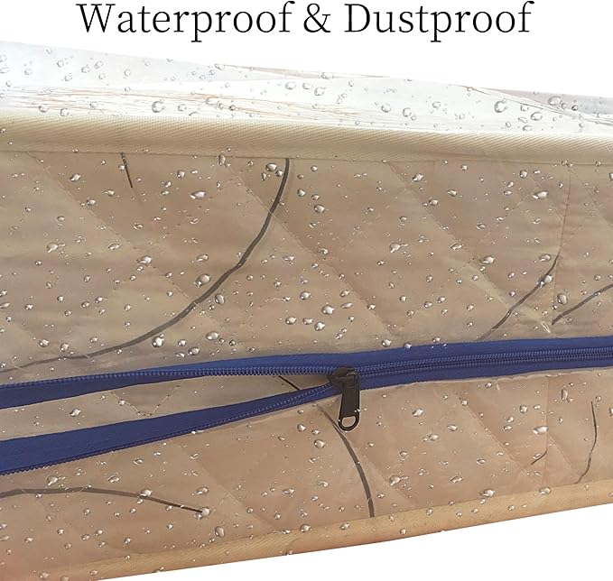 2 Pack King Mattress Bags for Moving and Storage-5 Mil Zipper Plastic Waterproof Mattress Storage Bags