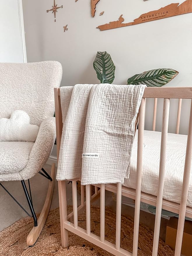 Bassinet Sheet for Baby Boy and Girl 2 Pack, Fitted Sheets for Rectangle, Oval, Hourglass Bassinet Mattress, Muslin Moses Basket Sheets with Neutral Style (Beige & Rainbow)